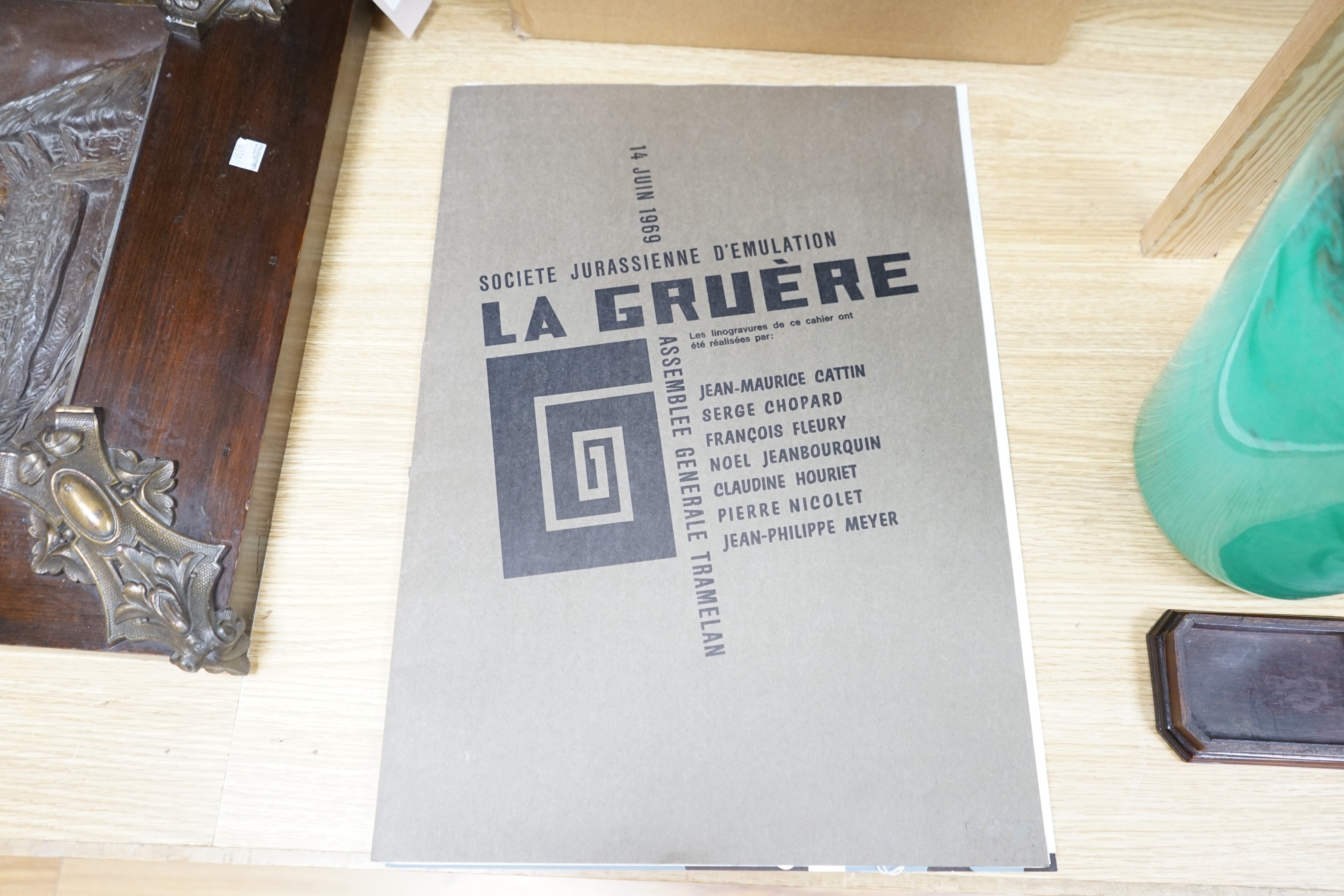 Societe Jurassienne d'Emulation, 'La Gruere', folio of seven lithographs from June 1969, signed and numbered from the edition of 200, 50 x 35cm